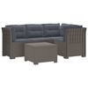 vidaXL 4-Sitzer Garten Sofa mit Kissen Rattan Look PP Hellgrau