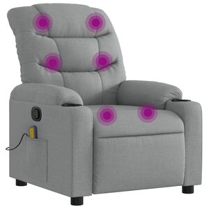 vidaXL Massage-Relaxsessel, hellgrauer Stoff