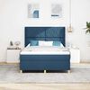 vidaXL Boxspringbett mit Matratze mit Kopfteil Blau 160 x 200 cm Stoff