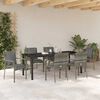 vidaXL Garten Essgruppe mit Kissen 7 pcs Grau Poly-Rattan