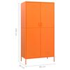 vidaXL Kleiderschrank Orange 90x50x180 cm Stahl