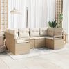 vidaXL Sofa Set mit Kissen 6 pcs Beige Poly-Rattan