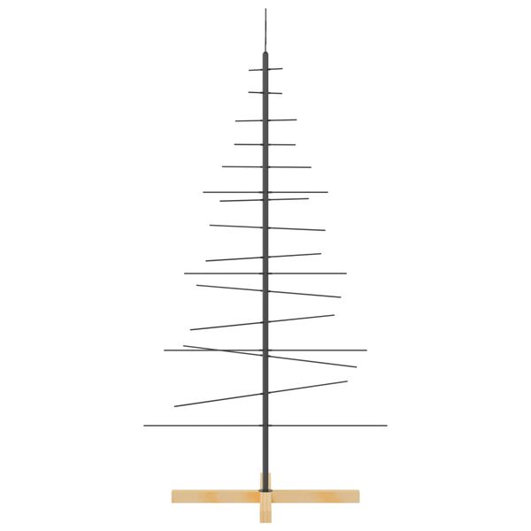 vidaXL Weihnachtsbaum Metall mit Holzst&auml;nder Schwarz 150 cm