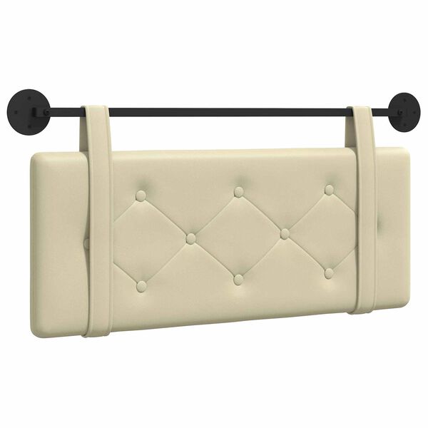 vidaXL H&auml;ngevorderseite Wandmontiert Creme 100 cm Kunstleder