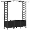 vidaXL Hochbeet mit Rankgitter und Dach Schwarz 164 x 40 x 144 cm PP