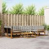 vidaXL Outdoor-Sofagarnitur mit Kissen 7 pcs Nat&uuml;rlich und Hellgrau