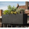 LECHUZA Blumenkasten BALCONERA Stone 50 ALL-IN-ONE Schwarz