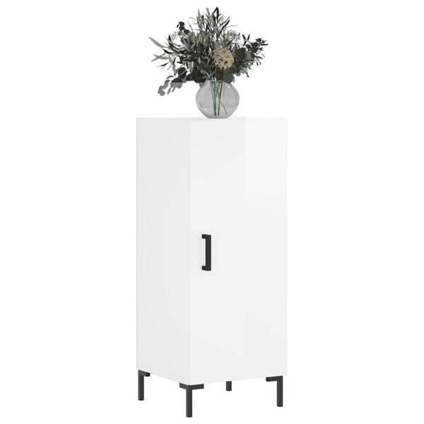 vidaXL Sideboard Hochglanz-Weiß 34,5x34x90 cm Holzwerkstoff