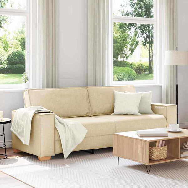 vidaXL Sofa Creme 220 x 78 x 84 cm Stoff