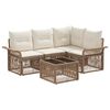 vidaXL Gartensofa-set 5 stk. Beige Poly-Rattan