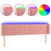 vidaXL LED Kopfteil Rosa 163x16x78/88 cm Samt
