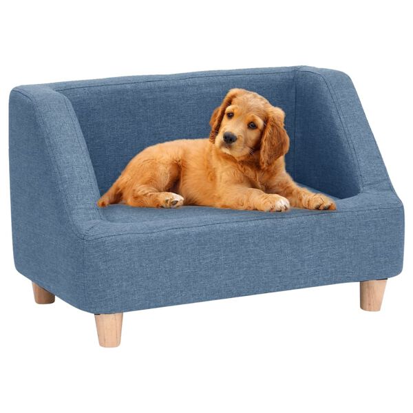 vidaXL Hundesofa Blau 60x37x39 cm Leinen