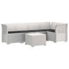 vidaXL 5-Sitzer Gartensofa mit Kissen Rattan-Look PP Wei&szlig;