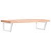 vidaXL Waschbeckenregal Wandmontage Stahl und Massivholz Buche