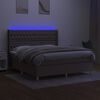 vidaXL Boxspringbett mit Matratze & LED Taupe 160x200 cm Stoff