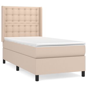 vidaXL Boxspringbett mit Matratze Cappuccino-Braun 80x200cm Kunstleder
