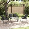 vidaXL Gartenm&ouml;bel Set 4 pcs Schwarz und Anthrazit Poly-Rattan