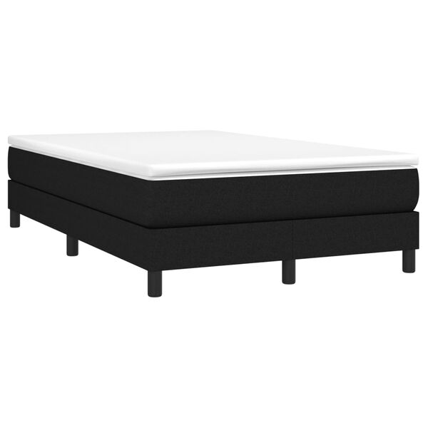 vidaXL Boxspringbett mit Matratze Schwarz 120x200 cm Stoff