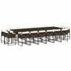 vidaXL 17-tlg. Garten-Essgruppe mit Kissen Braun Poly Rattan