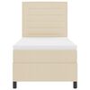 vidaXL Boxspringbett mit Matratze mit Kopfteil Creme 90 x 190 cm Stoff