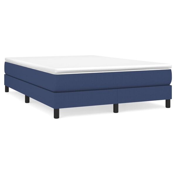 vidaXL Boxspringbett mit Matratze Blau 140x200 cm Stoff