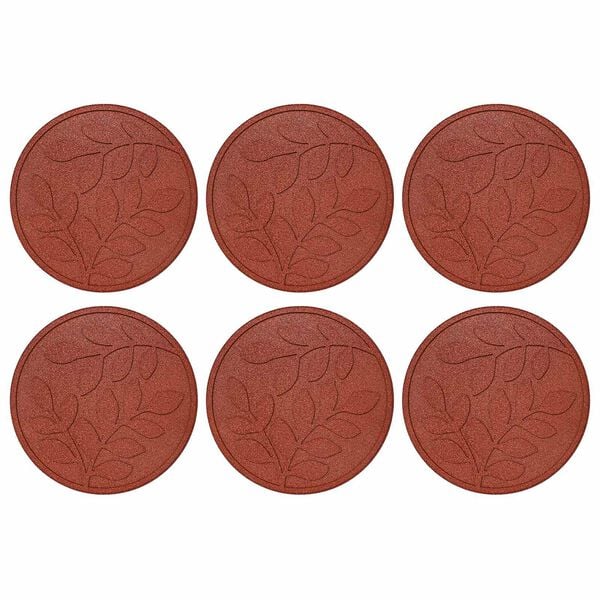vidaXL Gehwegstein 6 pcs Rot &Oslash; 44 x 2 cm Gummi