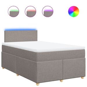 vidaXL Boxspringbett mit Matratze Taupe 120x190 cm Stoff
