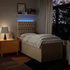 vidaXL Boxspringbett mit Matratze Creme 90x200 cm Stoff