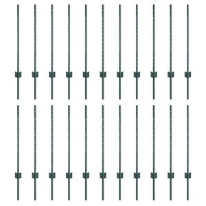 vidaXL Eingebetteter Zaunpfosten 22 pcs Gr&uuml;n 120 cm