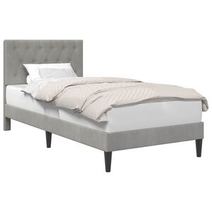 vidaXL Bettrahmen mit Kopfteil Hellgrau 80 x 200 cm Samt