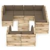 vidaXL 10-tlg. Garten-Lounge-Set mit Kissen Gr&uuml;n Impr&auml;gniertes Holz