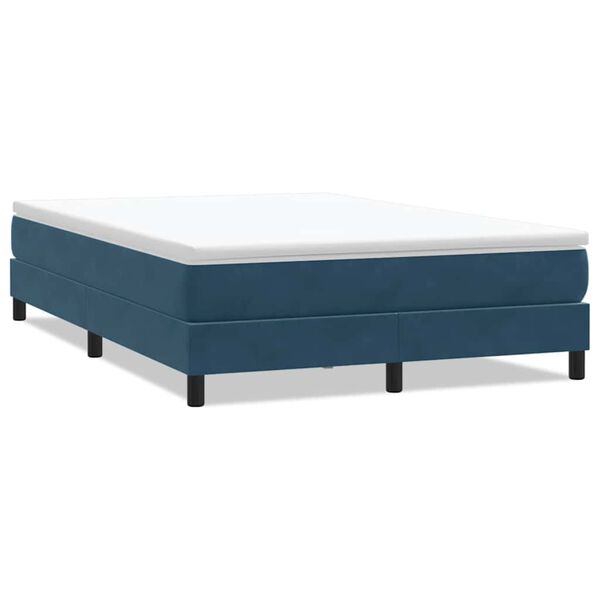 vidaXL Boxspringbett ohne Matratze Dunkelblau 140x220 cm Samt