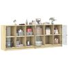 vidaXL B&uuml;cherschrank mit T&uuml;ren Sonoma-Eiche 204x37x75 cm Holzwerkstoff