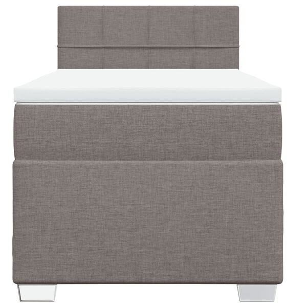vidaXL Boxspringbett mit Matratze Taupe 90x200 cm Stoff