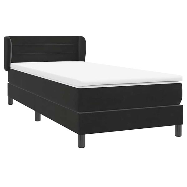vidaXL Boxspringbett mit Matratze Schwarz 80x220 cm Samt