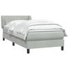 vidaXL Boxspringbett mit Matratze Hellgrau 80x210 cm Samt