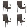 vidaXL Stapelbare Gartenst&uuml;hle 4 Stk. Poly Rattan Braun