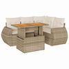 vidaXL 5-tlg. Garten-Sofagarnitur mit Kissen Beige Poly Rattan