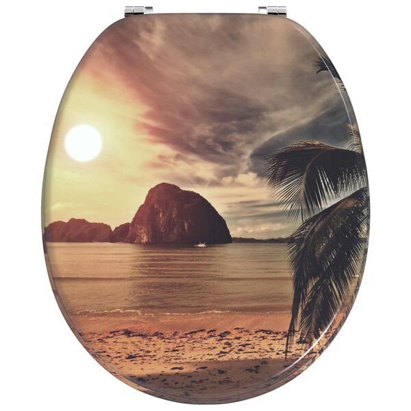 vidaXL Toilettensitz Orange 44 x 38 cm MDF-Platte