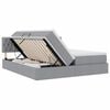 vidaXL Bett mit LED-Lichtleisten Hellgrau 180 x 200 cm Stoff