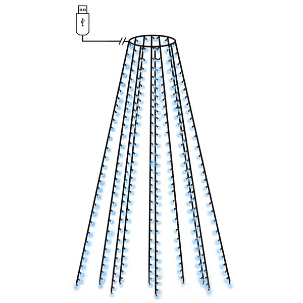 vidaXL Weihnachtsbaum-Lichternetz mit 300 LEDs Blau 300 cm