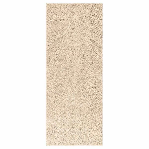 vidaXL Teppich ZIZUR Beige 80x200 cm Jute-Optik Indoor und Outdoor