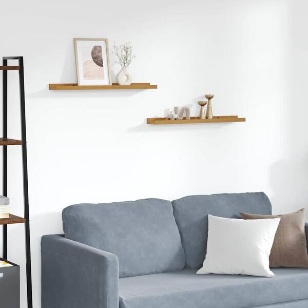 vidaXL Wandregal mit Regal 2 pcs Beige 60 x 9 x 3 cm Holzwerkstoff