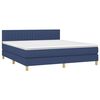 vidaXL Boxspringbett mit Matratze & LED Blau 160x200 cm Stoff