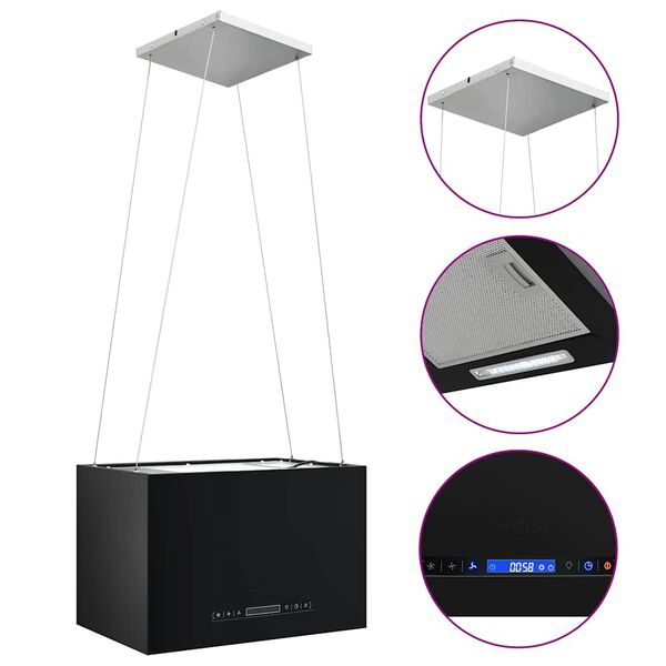 vidaXL Hängende Inselhaube Touch-Sensor LCD 55 cm Beschichteter Stahl