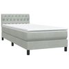 vidaXL Boxspringbett mit Matratze Hellgrau 100x220 cm Samt