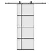 vidaXL Schiebet&uuml;r mit Beschlag Schwarz 76x205 cm ESG-Glas