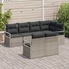 vidaXL Sofa Set mit Kissen 7 pcs Grau Poly Rattan