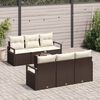 vidaXL Sofa Set 7 pcs Braun und Creme Poly-Rattan