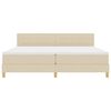 vidaXL Boxspringbett mit Matratze Creme 200 x 200 cm Stoff